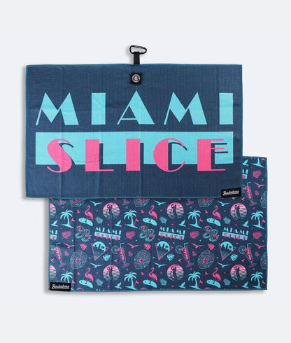 Miami Slice Blue - Magnetic Golf Towel
