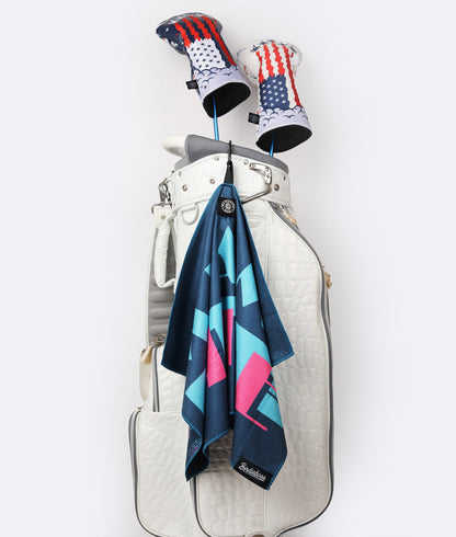Miami Slice Blue - Magnetic Golf Towel