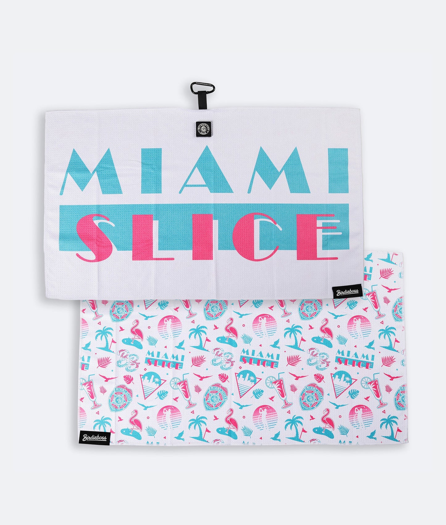 Miami Slice White - Magnetic Golf Towel