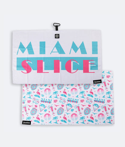 Miami Slice White - Magnetic Golf Towel