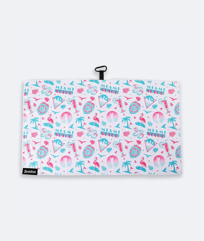 Miami Slice White - Magnetic Golf Towel
