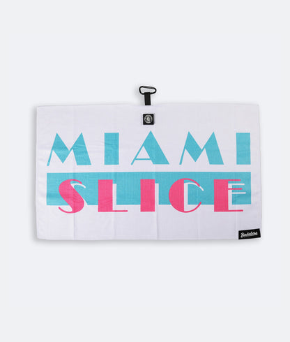 Miami Slice White - Magnetic Golf Towel