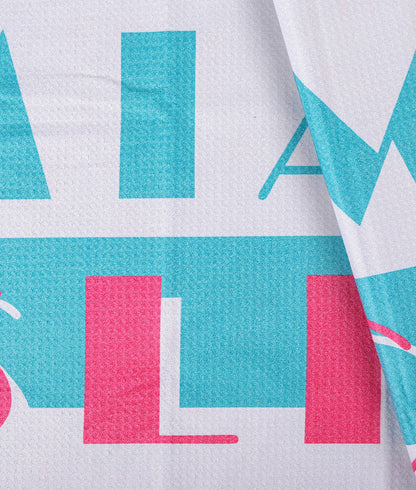 Miami Slice White - Magnetic Golf Towel