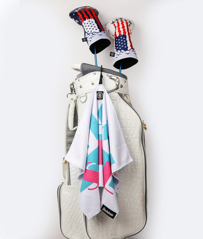 Miami Slice White - Magnetic Golf Towel