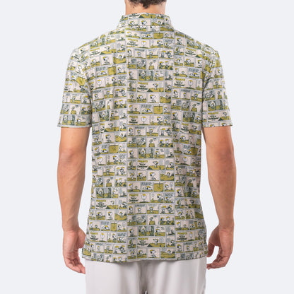 Peanuts Sunday Strip Polo Green
