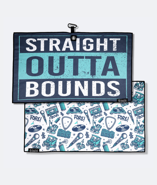 Straight Outta Bounds Blue - Magnetic Golf Towel