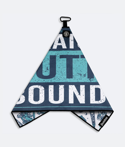 Straight Outta Bounds Blue - Magnetic Golf Towel