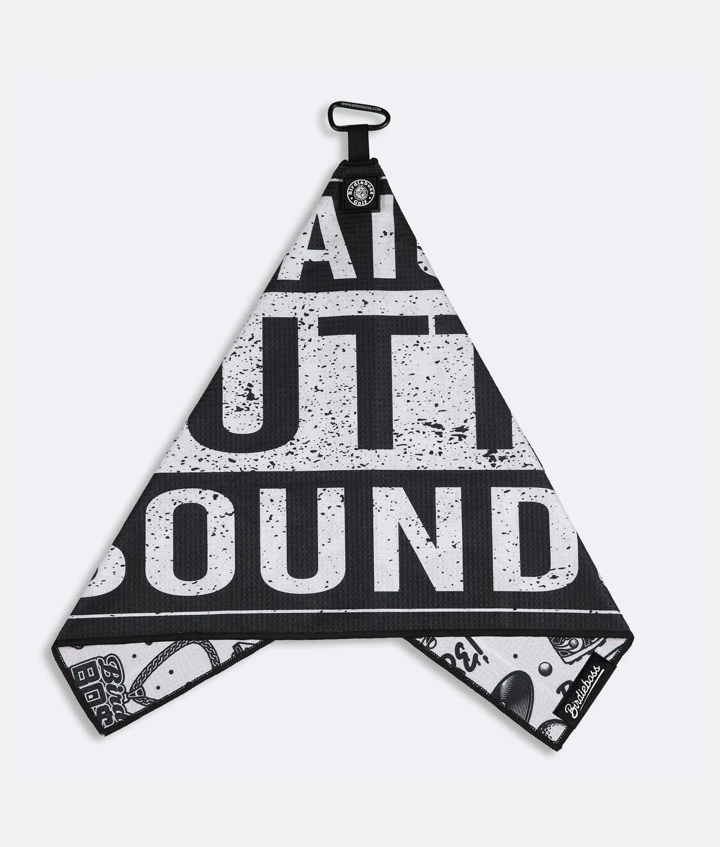 Straight Outta Bounds White - Magnetic Golf Towel