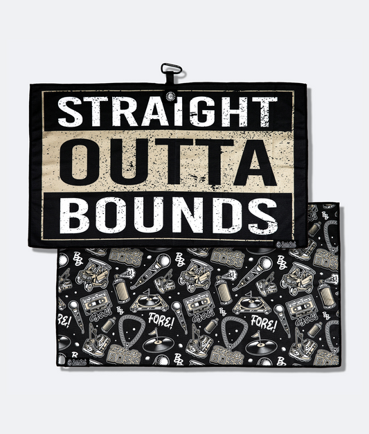 Straight Outta Bounds Gold - Magnetic Golf Towel