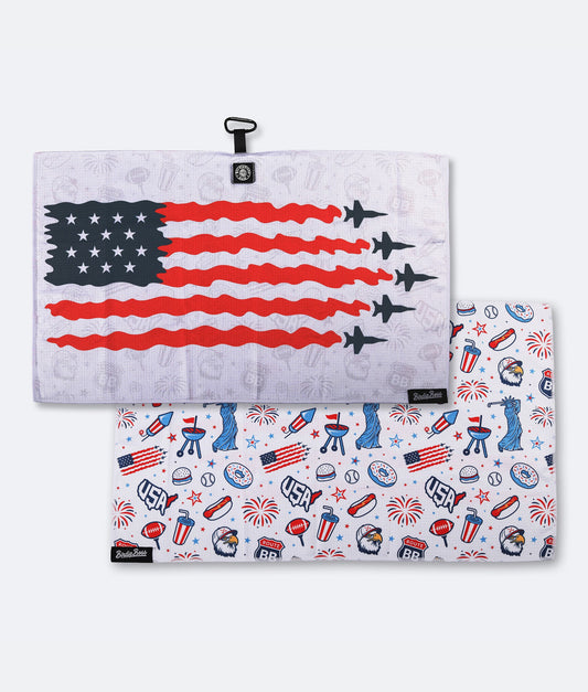 USA White - Magnetic Golf Towel