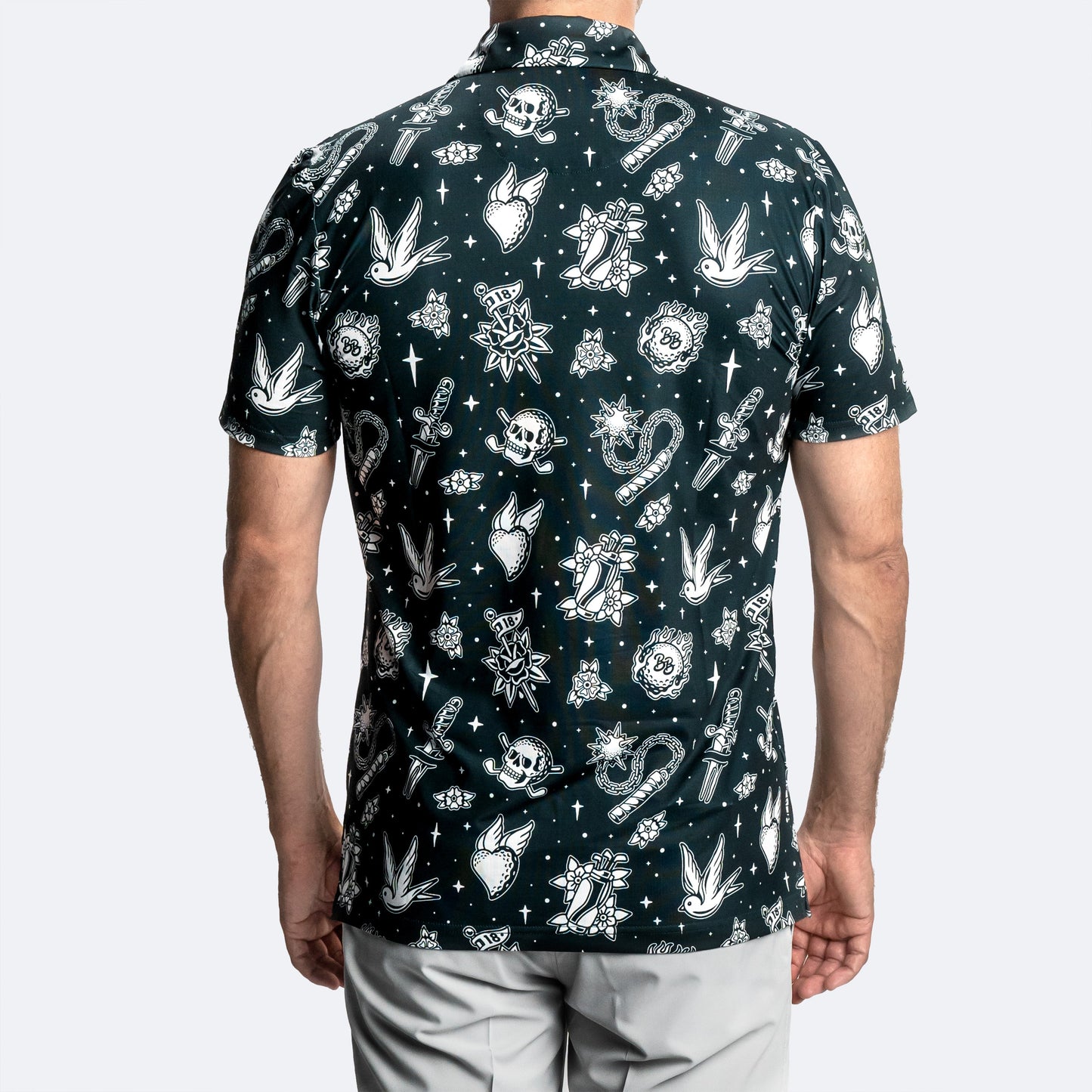 Retro Tattoo Polo Green