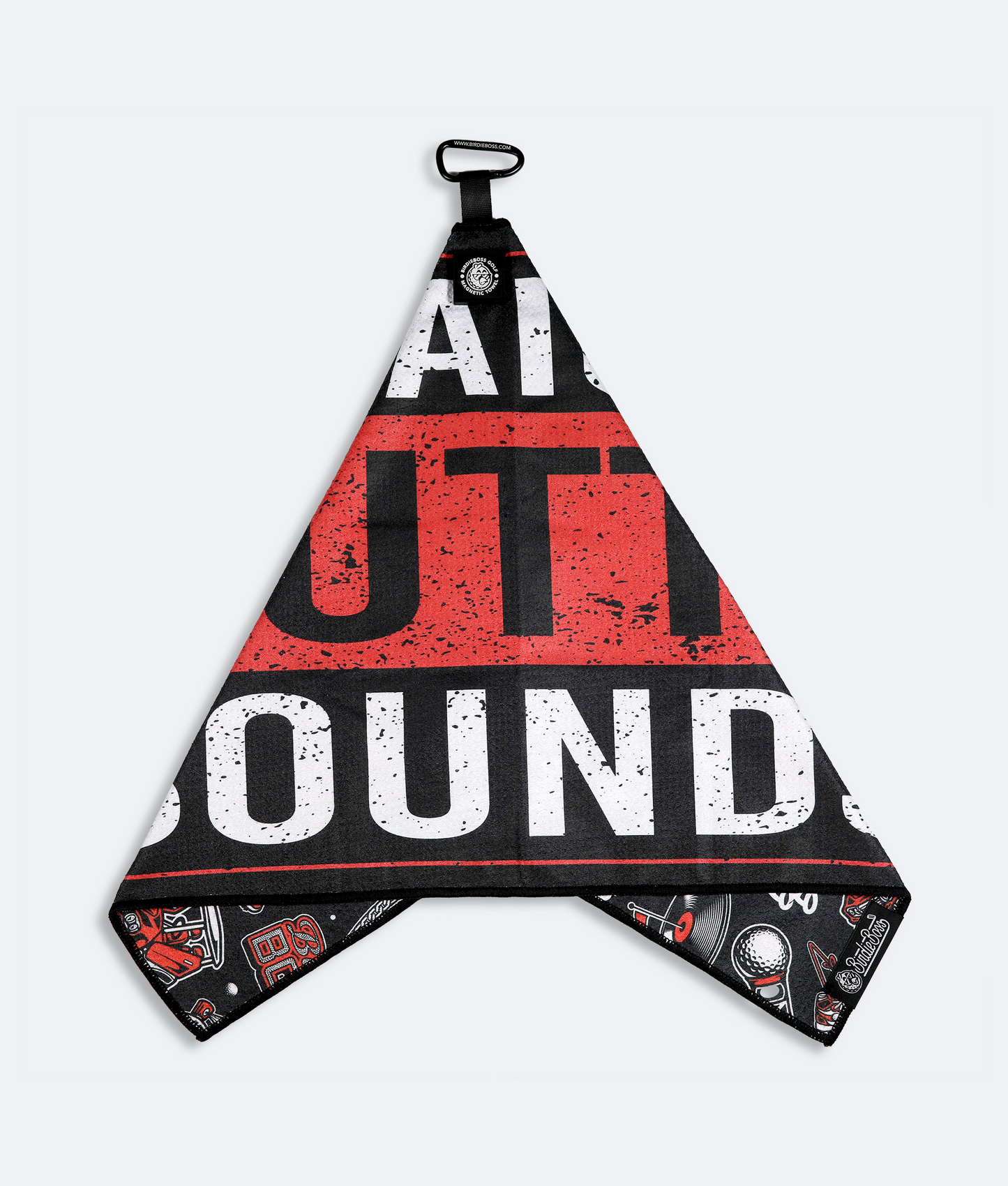 Straight Outta Bounds Red - Magnetic Golf Towel